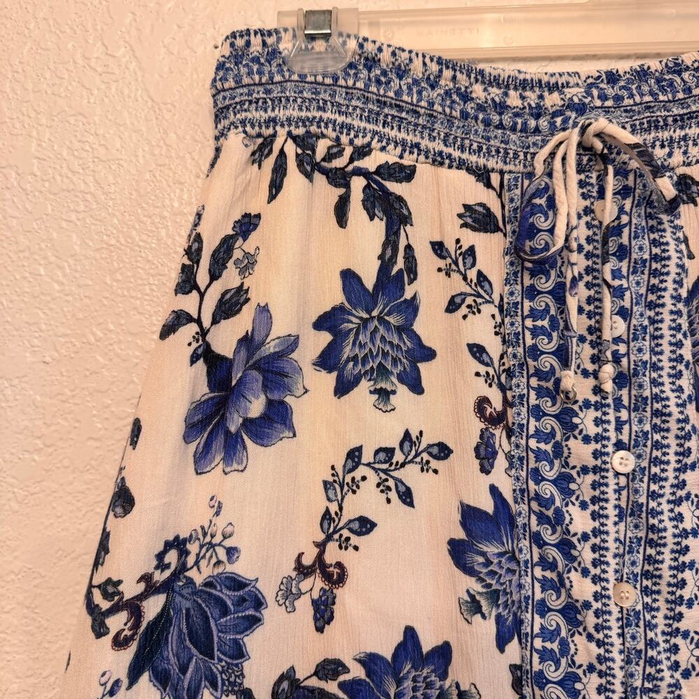 Farm Rio Floral Maxi Skirt Lined Size Medium Coastal Resortwear Vacation - Picture 5 of 9